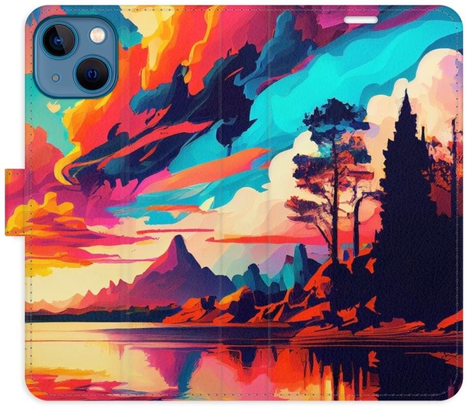 iSaprio flip pouzdro Colorful Mountains 02 pro iPhone 13