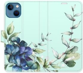 iSaprio flip pouzdro Blue Flowers pro iPhone 13