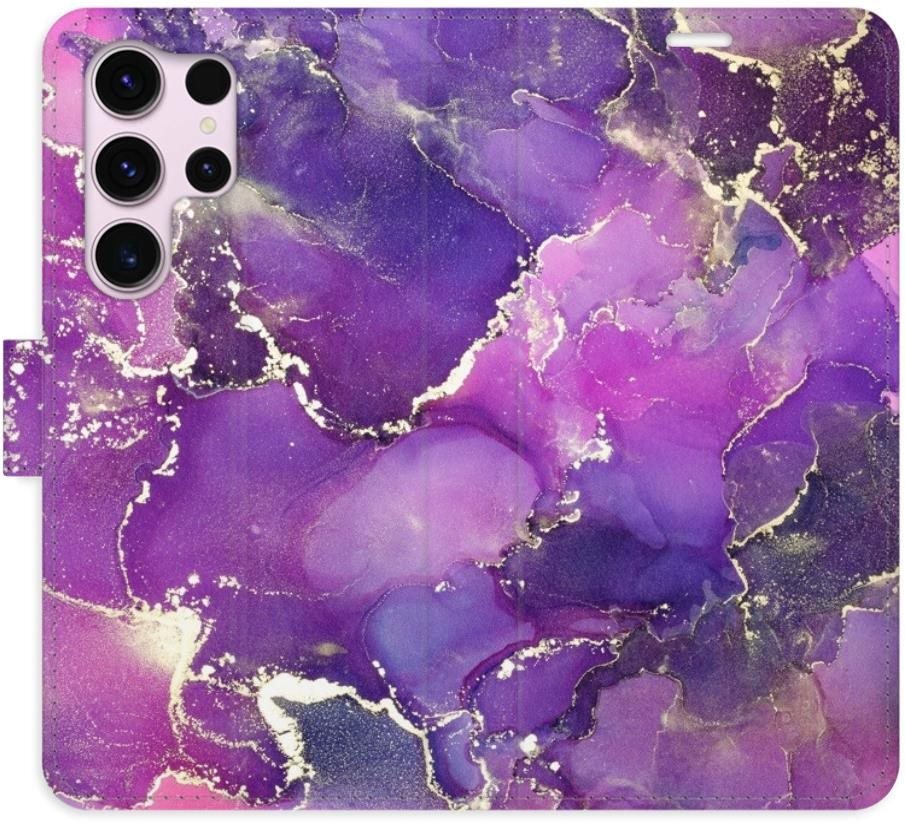 iSaprio flip pouzdro Purple Marble pro Samsung Galaxy S23 Ultra