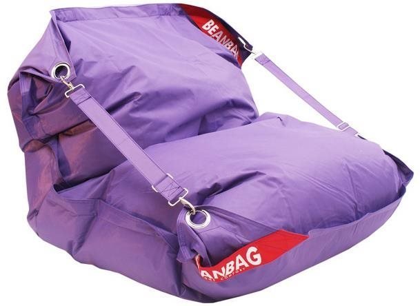 BeanBag Sedací pytel 189×140 comfort s popruhy violet