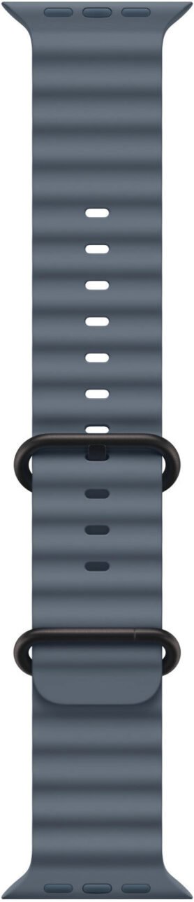Apple Watch 49mm ocelově modrý Oceánský řemínek - provedení z černého titanu