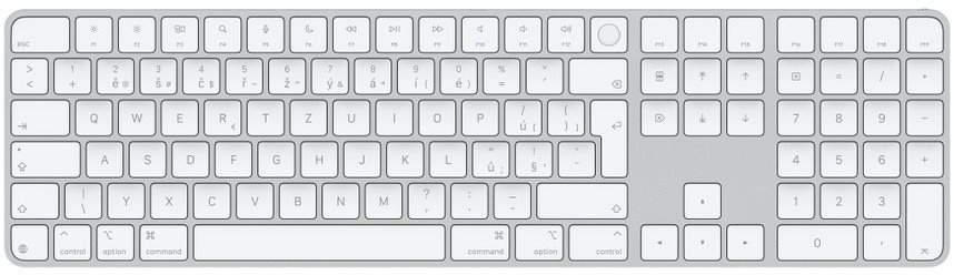 Apple Magic Keyboard 2024 s Touch ID, bílé klávesy - CZ