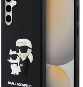 Karl Lagerfeld 3D Rubber Karl and Choupette Zadní Kryt pro Samsung Galaxy S24 FE Black