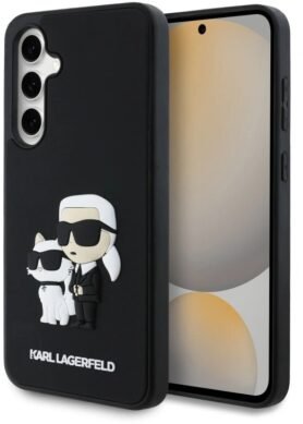 Karl Lagerfeld 3D Rubber Karl and Choupette Zadní Kryt pro Samsung Galaxy S24 FE Black