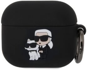 Karl Lagerfeld 3D Logo NFT Karl and Choupette Silikonové Pouzdro pro AirPods 3 Black