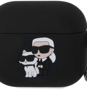 Karl Lagerfeld 3D Logo NFT Karl and Choupette Silikonové Pouzdro pro AirPods 3 Black