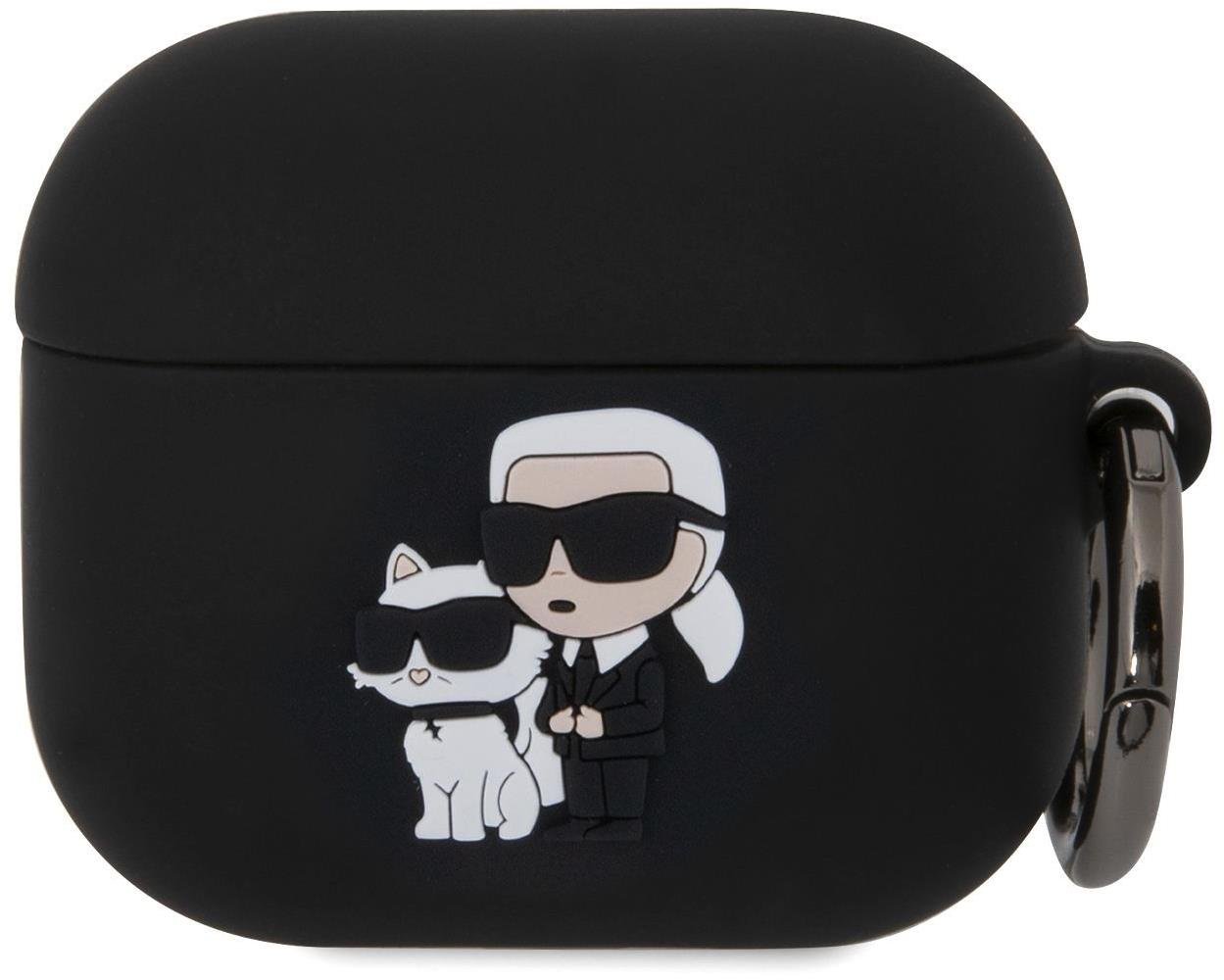 Karl Lagerfeld 3D Logo NFT Karl and Choupette Silikonové Pouzdro pro AirPods 3 Black