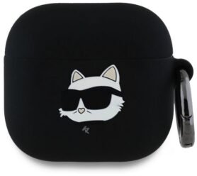 Karl Lagerfeld 3D Logo NFT Choupette Head Silikonové Pouzdro pro AirPods 4 Black