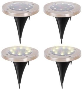 KIK KX4964 Zahradní solární lampa 8 LED 4 ks teplá bílá