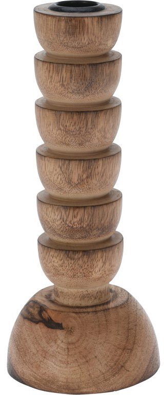 Koopmann International Dřevěný svícen na kónickou svíčku 85 × 85 × 205 mm, přírodní