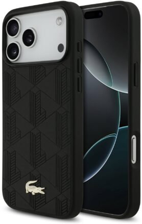 Lacoste PU Nomogramme Gold Logo MagSafe Zadní Kryt pro iPhone 17 Pro Max Black