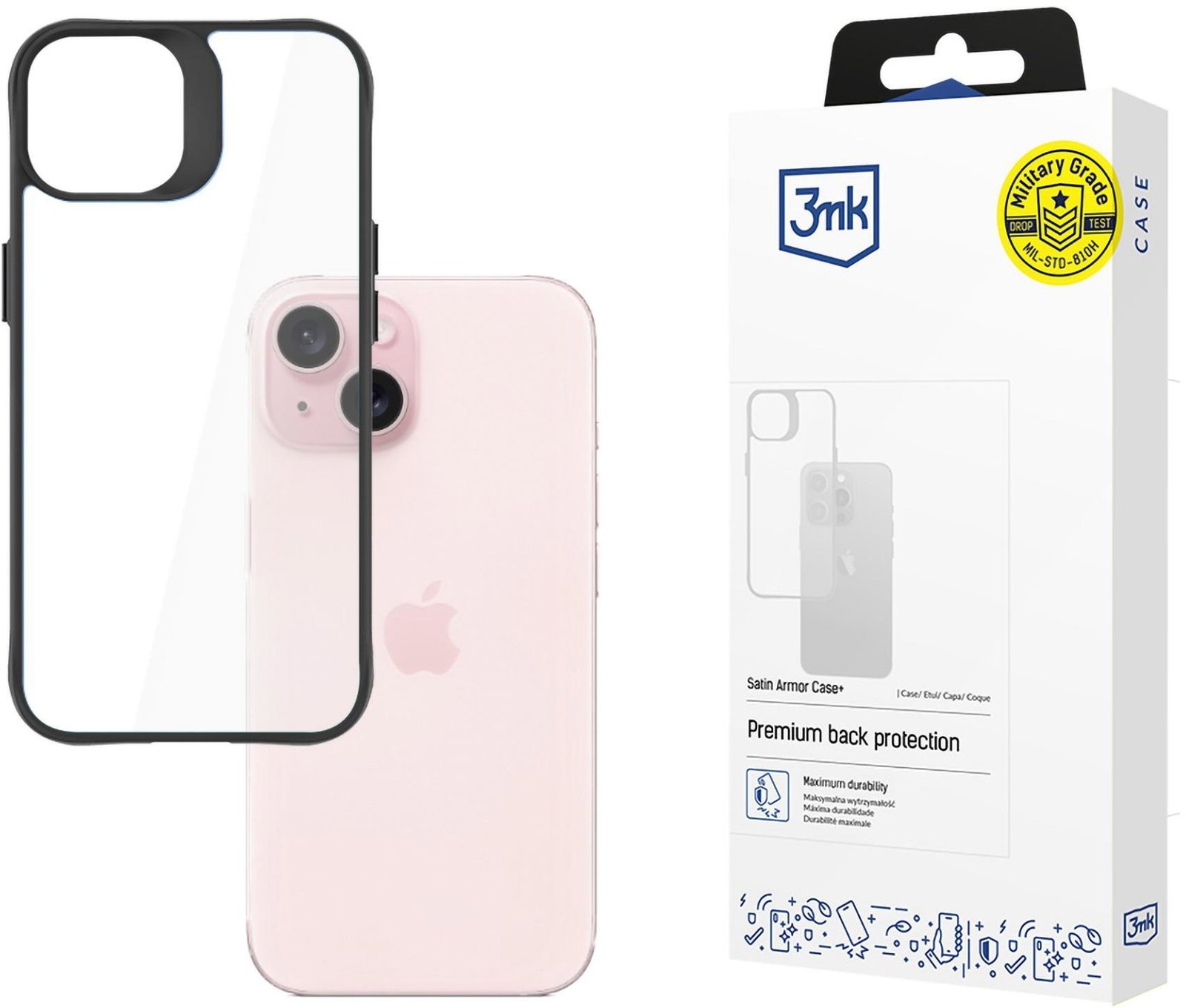 3MK Satin Armor Case+ pro Apple iPhone 15