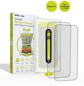 Mobile Origin Screen Guard With Easy Applicator Full Coverage 2 Pack iPhone 17