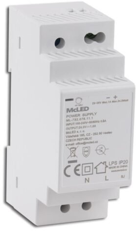 McLED Napájecí zdroj 24 W, DC24V/1A, IP20, na DIN lištu