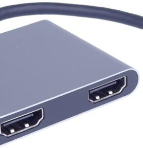 PremiumCord MST adaptér USB-C na 2x HDMI, USB3.0,  PD, rozlišení 4K a FULL HD 1080p,