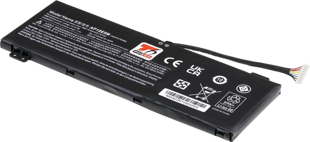 T6 Power pro Acer Predator Helios 300 PH317-54, Li-Poly, 3730 mAh (57,4 Wh), 15,4 V