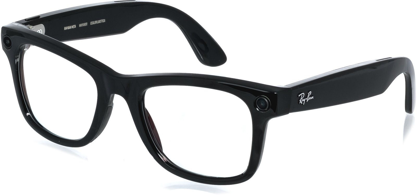 Meta RAY-BAN Meta Wayfarer (Large) Smart Glasses - Shiny Black, Clear