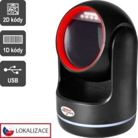 Virtuos CCD 2D čtečka HT-861A, stacionární, USB (klávesnice/RS-232 emulace), černá