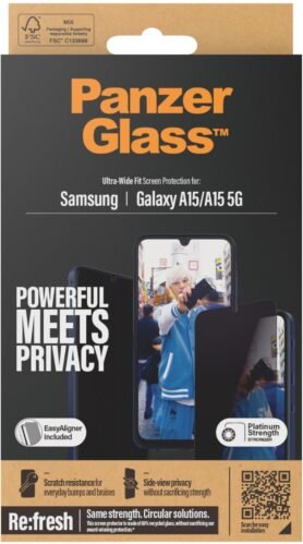 PanzerGlass Privacy Samsung Galaxy A15/A15 5G s instalačním rámečkem