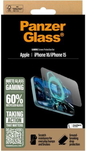 PanzerGlass Gaming Apple iPhone 16/15 s instalačním rámečkem