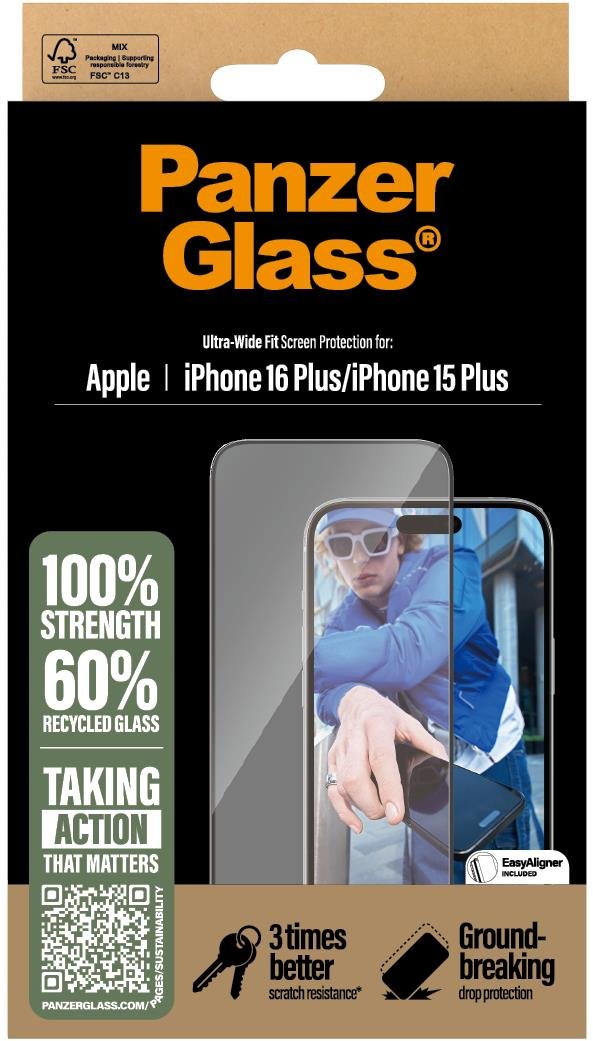 PanzerGlass Apple iPhone 16 Plus/15 Plus s instalačním rámečkem