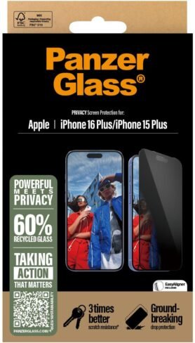 PanzerGlass Privacy Apple iPhone 16 Plus/15 Plus s instalačním rámečkem