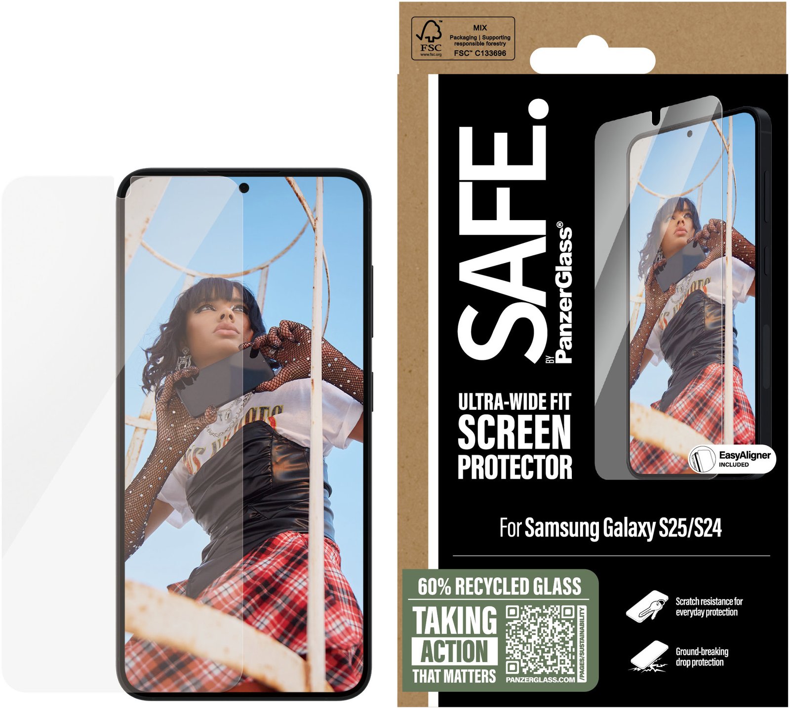 PanzerGlass SAFE Samsung Galaxy S25/S24 s instalačním rámečkem