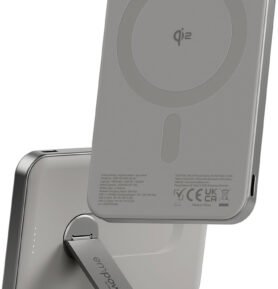 PanzerGlass Empower bezdrátová Qi2 powerbanka 5000 mAh, MagSafe, s otočným 360° stojánkem, šedá