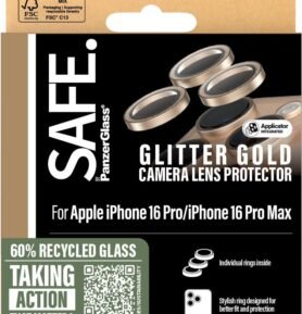 PanzerGlass SAFE Camera Apple iPhone 16 Pro/15 Pro/16 Pro Max/15 Pro Max třpytivě zlaté HoOps