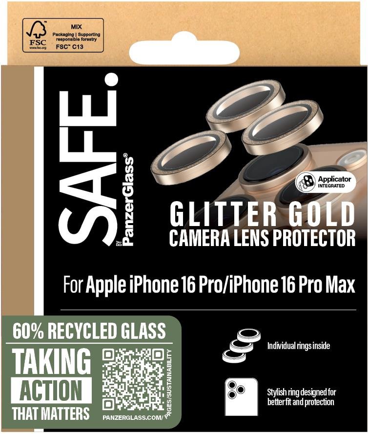PanzerGlass SAFE Camera Apple iPhone 16 Pro/15 Pro/16 Pro Max/15 Pro Max třpytivě zlaté HoOps