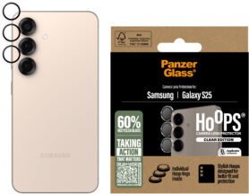 PanzerGlass Hoops Samsung Galaxy S25 čiré ochranné kroužky pro čočky fotoaparátu