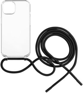 FIXED Pure Neck AntiUV s černou šňůrkou na krk pro Apple iPhone 15 Plus