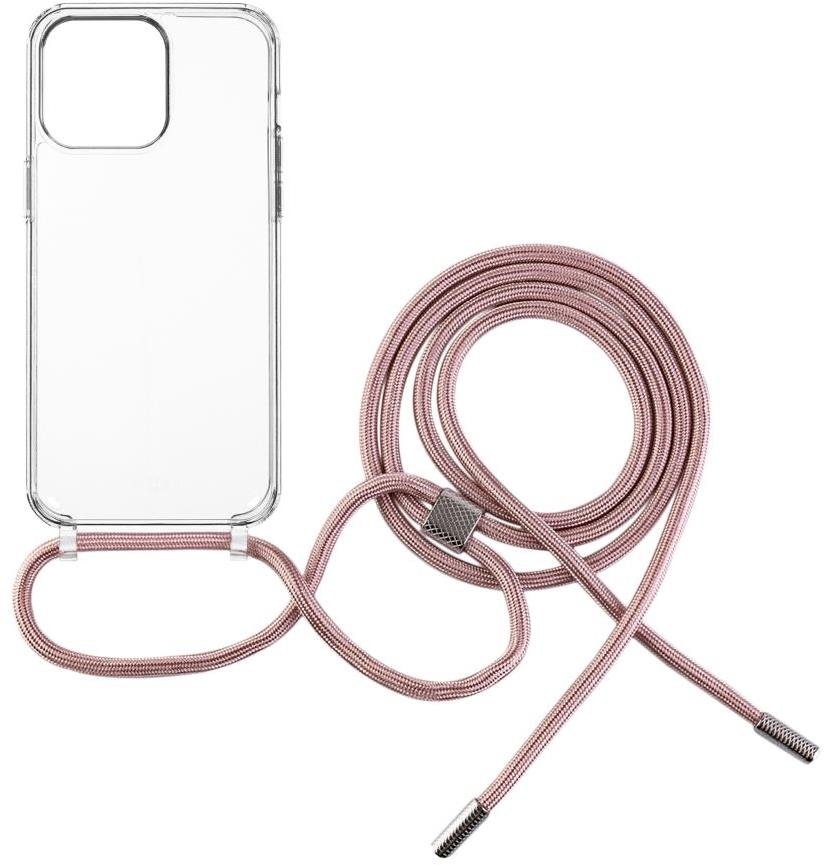 FIXED Pure Neck AntiUV s růžovou šňůrkou na krk pro Apple iPhone 15 Pro Max