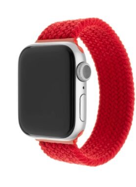 FIXED Elastic Nylon Strap pro Apple Watch 42/44mm velikost XL červený