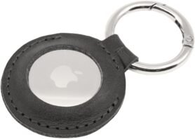 FIXED Case for AirTag z pravé hovězí kůže s karabinou černé