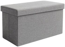 Ruhhy 26131 Taburet s úložným prostorem 76 × 38 × 38 cm, šedý