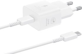 Samsung nabíjecí adaptér USB-C (25W) bílý s kabelem v balení