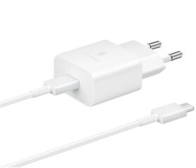 Samsung cestovní nabíječka 15W + USB-C/USB-C datový kabel White (Bulk)