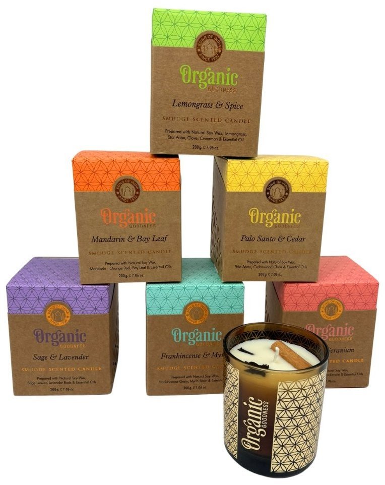 Song of India Organic Goodness sada sójových svíček 6 × 200 g