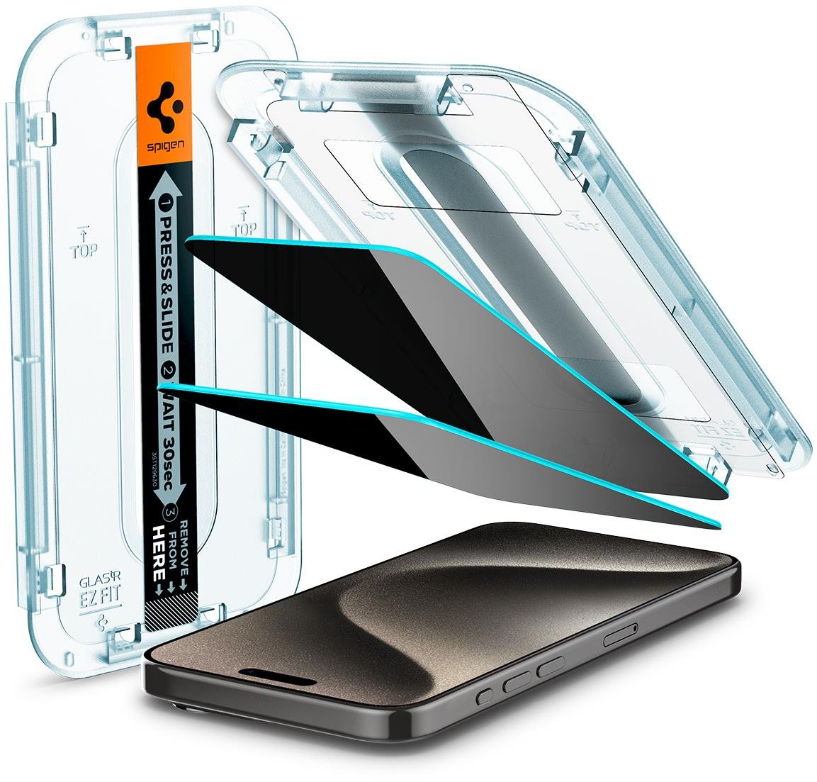 Spigen Glass tR EZ Fit HD Privacy 1 Pack iPhone 15 Pro Max