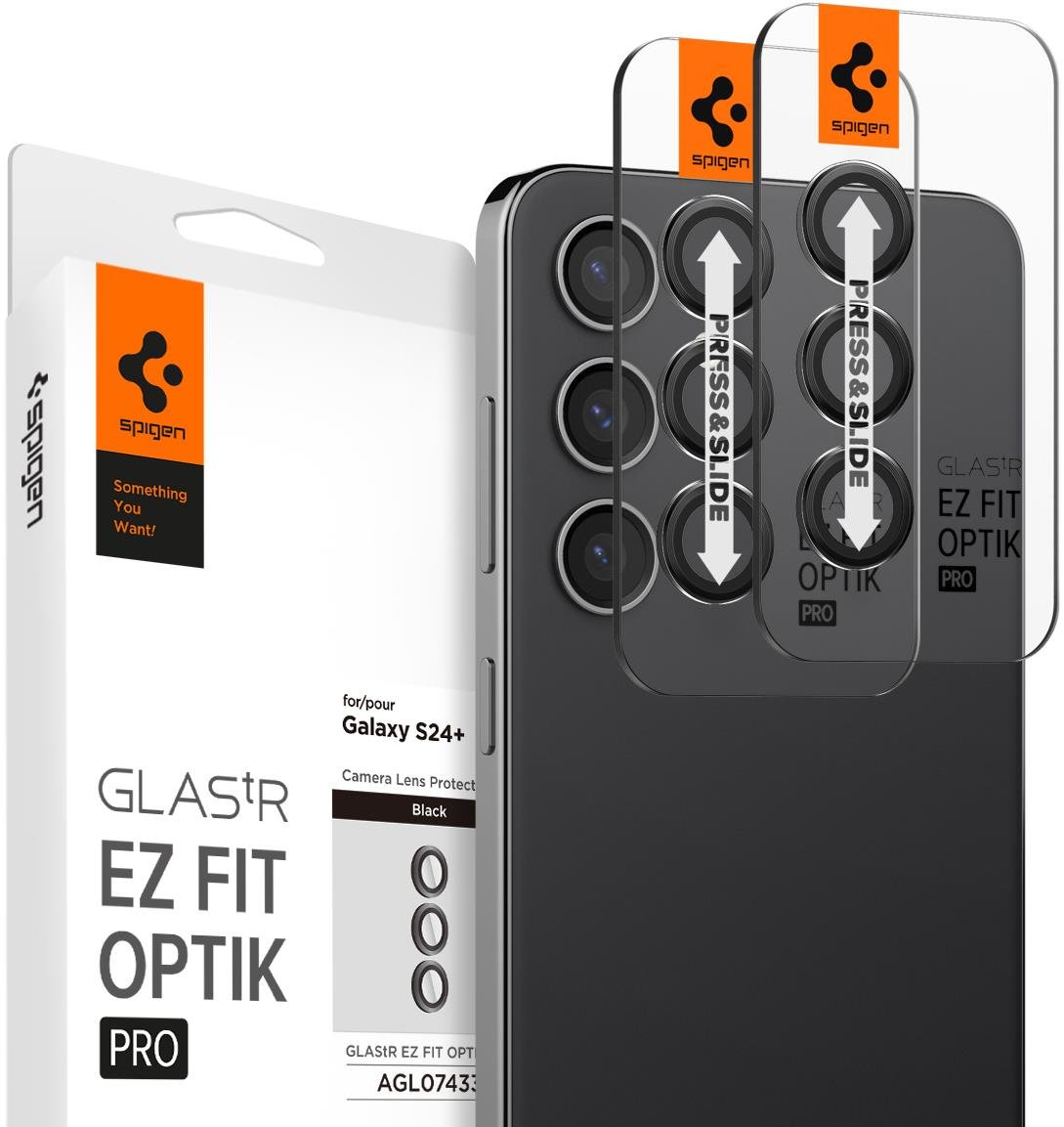 Spigen Glass tR EZ Fit Optik Pro 2 Pack Black Samsung Galaxy S24+