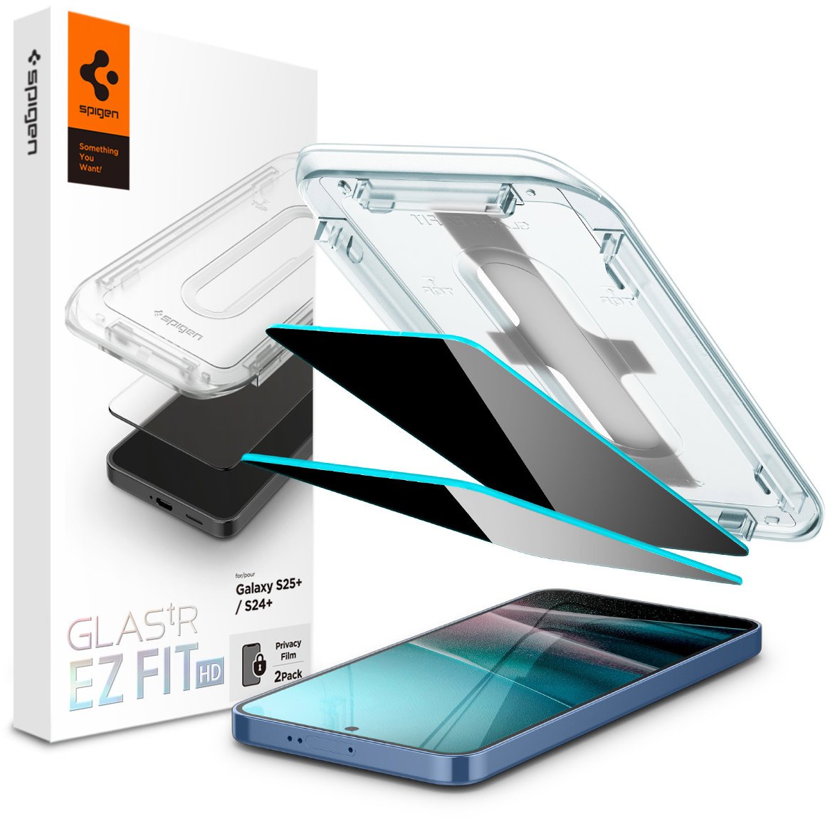 Spigen Glass tR EZ Fit HD (Privacy) 2 Pack Samsung Galaxy S25+