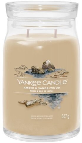 YANKEE CANDLE Signature sklo 2 knoty Amber & Sandalwood 567 g