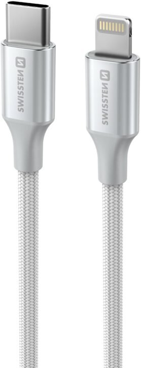 Swissten datový kabel Textile II USB-C / Lightning 1.5m bílý