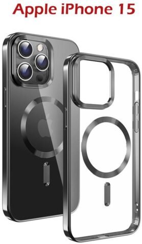 Swissten Clear Jelly MagStick Metallic pro iPhone 15 Plus černé