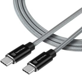 Tactical Fast Rope Aramid Cable USB-C/USB-C 100W 20V/5A 0.3m Grey