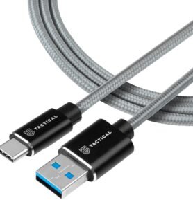 Tactical Fast Rope Aramid Cable USB-A/USB-C 2m Grey