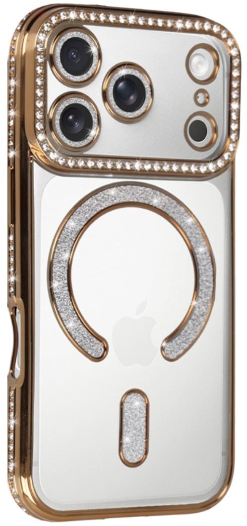 TopQ Zadní kryt Bling Magsafe pro iPhone 17 Pro Max gold