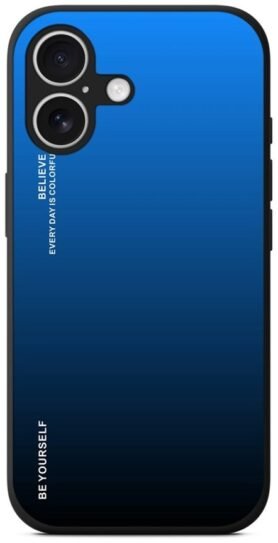 TopQ Kryt LUXURY iPhone 16 Pevný duhový modrý 125454