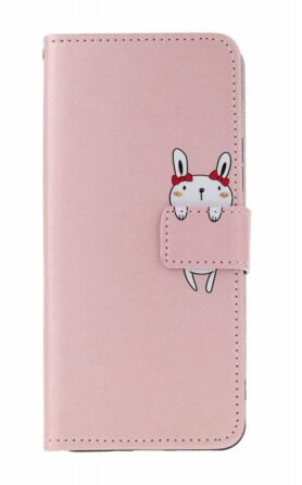 TopQ Pouzdro Xiaomi Redmi 13C knížkové růžové s králíčkem 130932